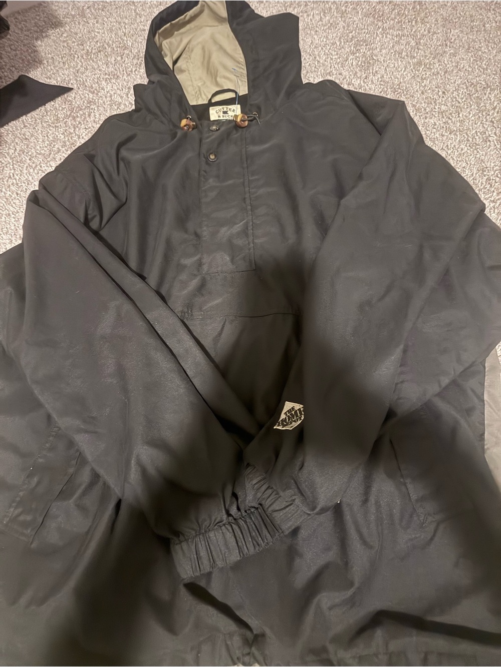 Cutter & Buck Black Hooded Windbreaker Pullover